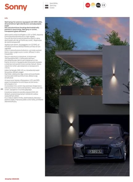 Aplică LED de exterior Redo 90635 SONNY 2xLED/5W/230V 2200/3000/4000K alb