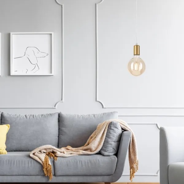 Lustră pe cablu ASTRID 1xE27/60W/230V auriu