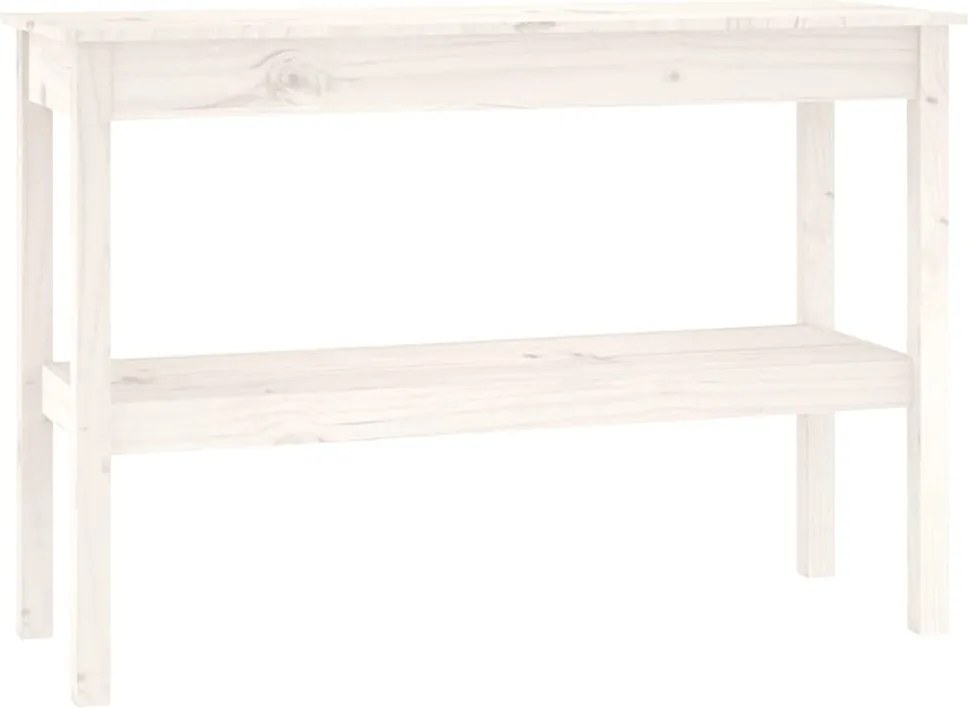vidaXL Masă consolă, alb, 110x40x75 cm, lemn masiv de pin