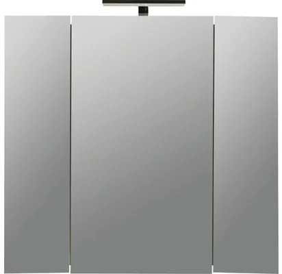 Dulap baie cu oglindă Fly, 3 uși, iluminare LED, PAL, 77x72 cm, alb lucios, IP 44