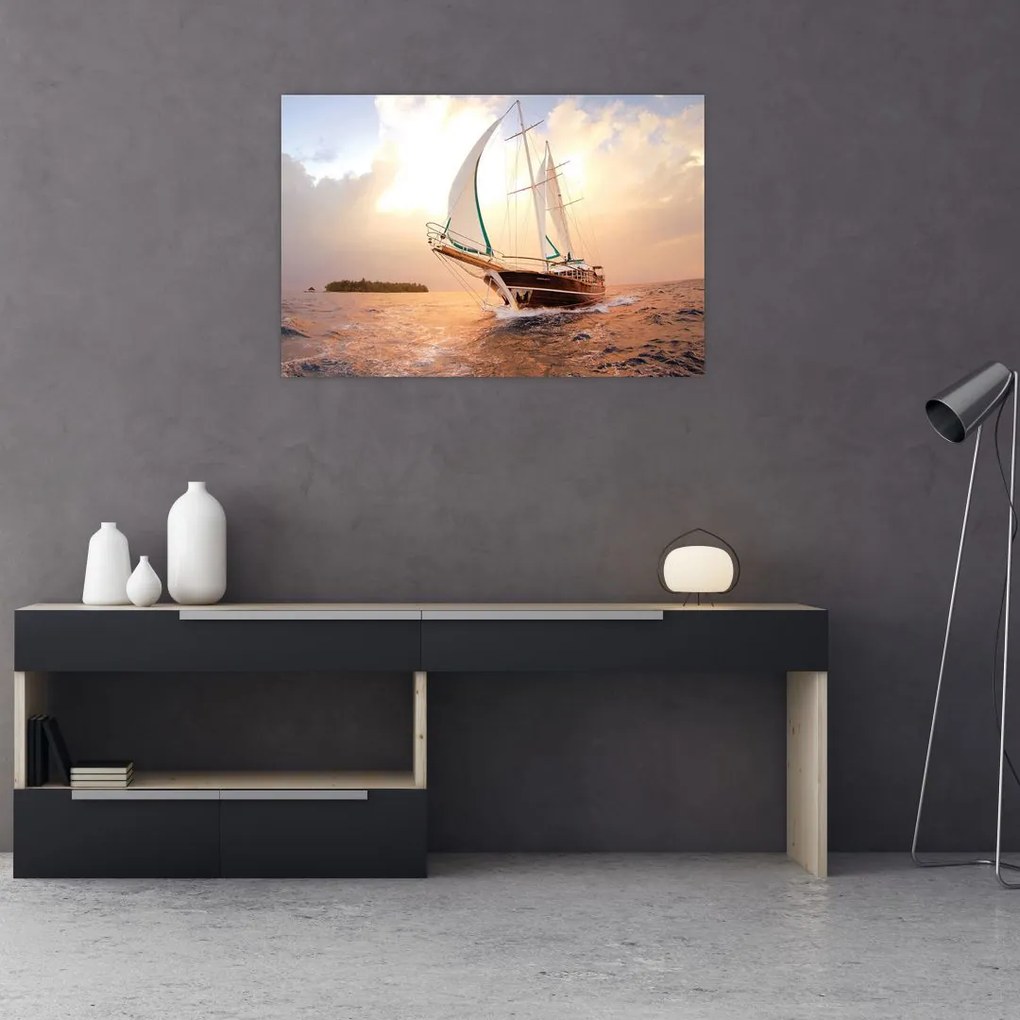 Tablou cu iaht (90x60 cm)