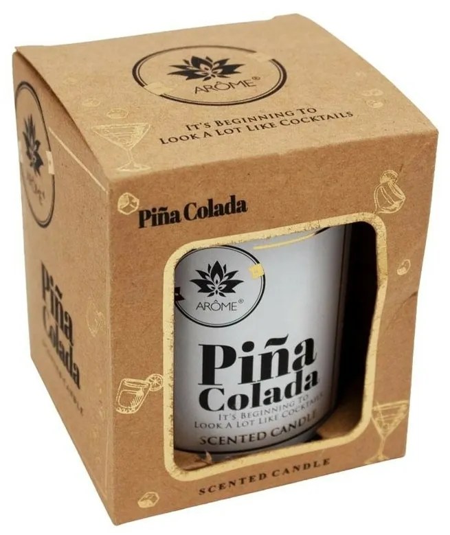 Lumânare parfumată în sticlă Arome  Pina Colada, 125 g