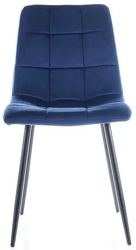 Scaun de bucaterie Mila Velvet, albastru/negru