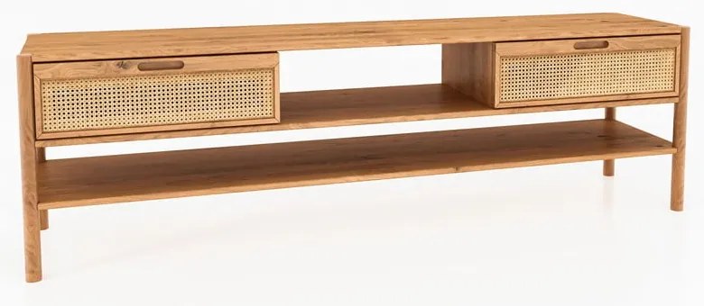 Masă TV din lemn de stejar 204x64 cm Pola - The Beds