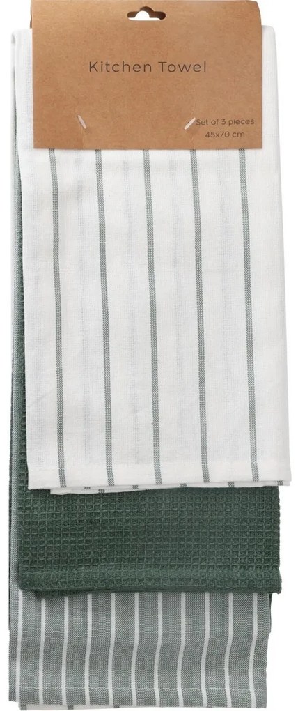 Prosop de bucătărie verde, 45 x 70 cm, set de 3 buc.