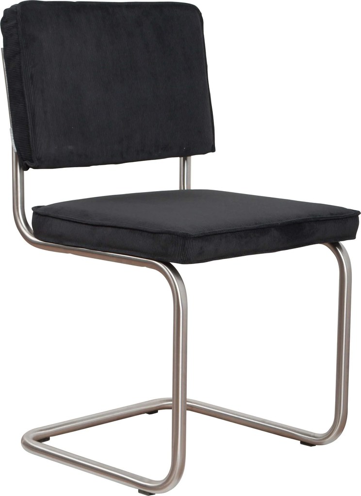 Scaun cromat negru Chair Ridge Kink Rib Black 7A