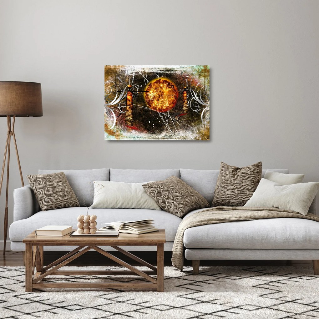 Tablou pe sticlă cu pictură epochală străveche (70x50 cm)
