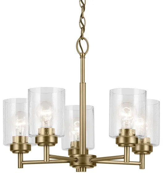 Lustră pe lanț Kichler KL-WINSLOW5-NBR WINSLOW 5xE27/60W/230V alamă