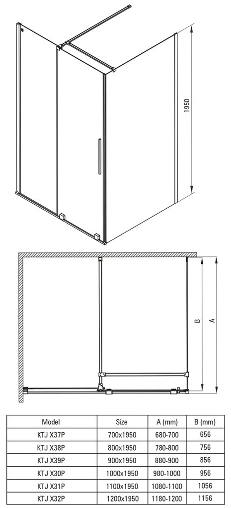 Paravan dus fix 70x195cm, sticla securizata 6 mm, cu finisaj otel slefuit, tehnologie Active-Cover, Deante Prizma Otel slefuit