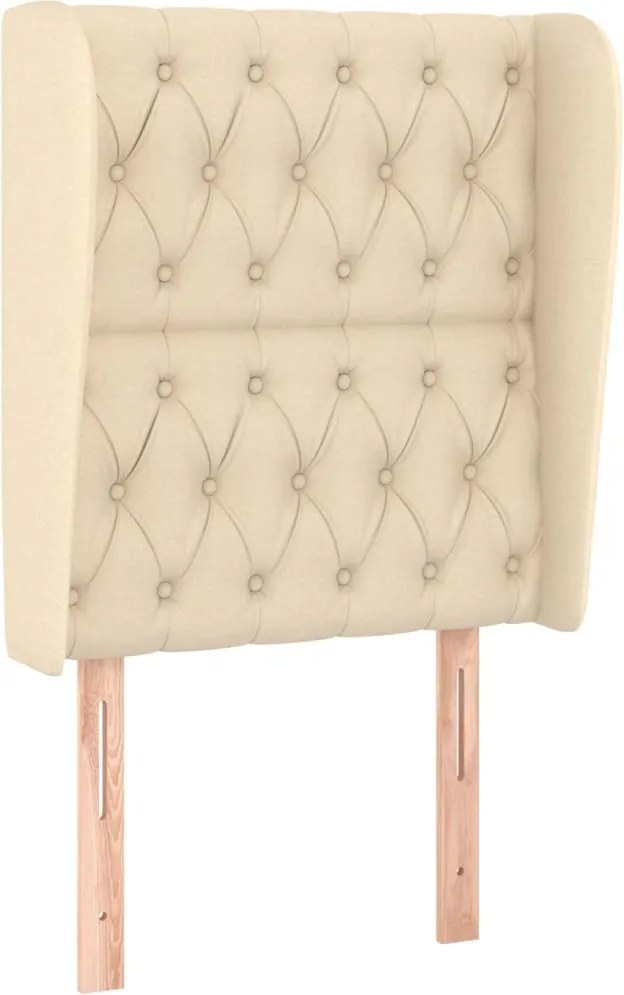 vidaXL Tăblie de pat cu aripioare, crem, 83x23x118/128 cm, textil