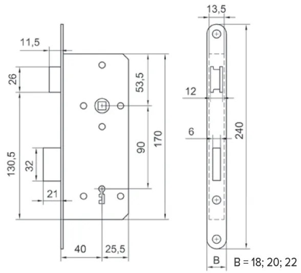 BROASCA INGROPATA USI P90 ORO 035-174 A=40 B=18 CU TABLITA SI 2 CHEI