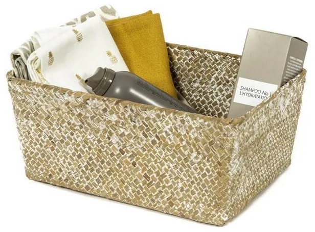 Coș tricotat compactor 30 x 20 x 13 cm, maro deschis