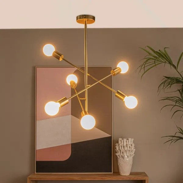 Lucide 21119/06/02 - Lustră pe tijă LESTER 6xE27/40W/230V