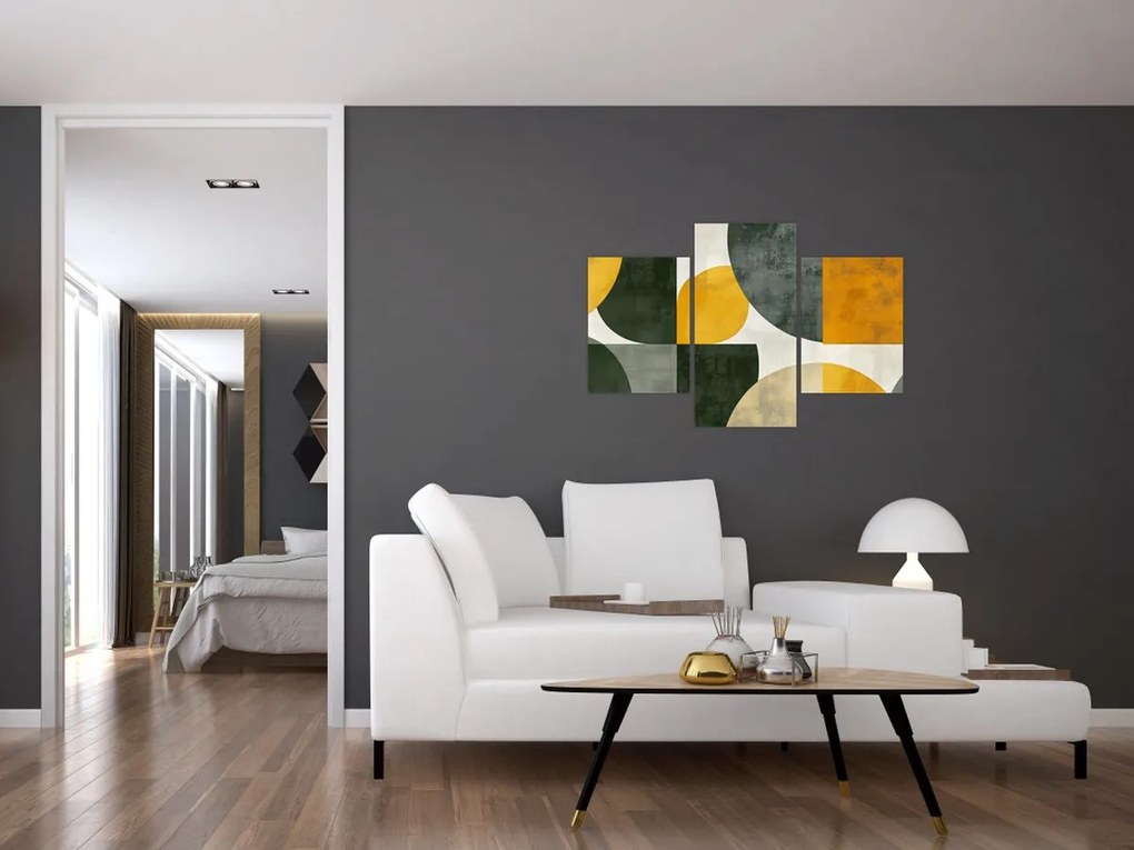Tablou - Abstracție în culoare de măslin (90x60 cm)