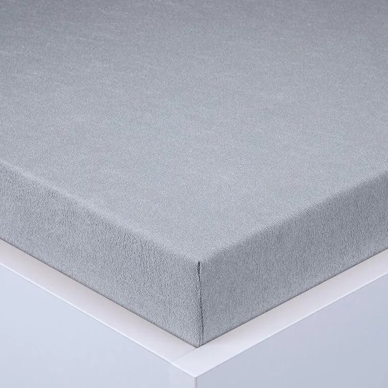 decoDoma Cearşaf cu elastic frotir EXCLUSIVE gri set 2 buc 90 x 200 cm