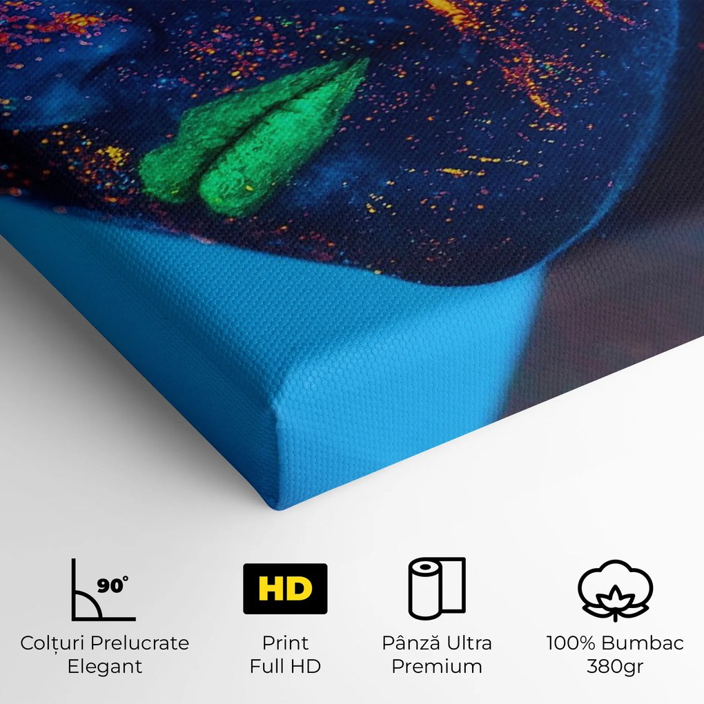 Tablou Canvas, 90x140cm, Dormitor si Living, Abstracte, Culori vibrante, Fluorescent Couple