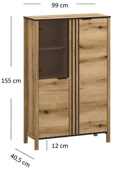 Vitrină Hemos 2 (stejar evoke) . 1116847