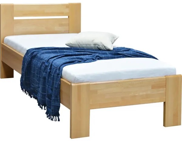 Pat AMBER din lemn masiv 90x200 cm, fag