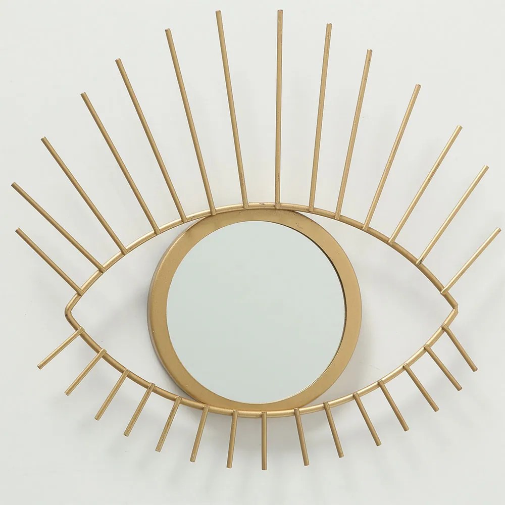 OGLINDA ROTUNDA EYES, 31X27 CM, RAMA METAL, AURIU