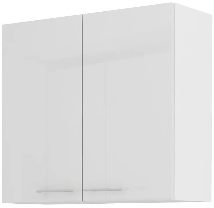 Dulap superior de bucătărie Lavera 80 G 72 2F (alb + alb lucios). 1032341