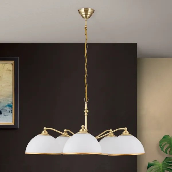 Lustră pe lanț Orion LU 1838/5 OLD LAMP 5xE27/40W/230V alb/bronz