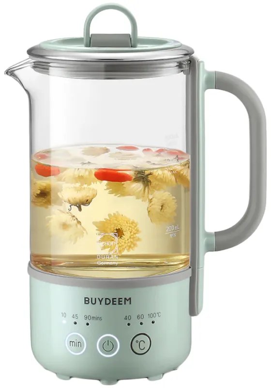 Canа electricа BUYDEEM K314, 300W, 0.6 L, Timer cu 3 trepte, 3 setari de temperatura, Mentine caldura pana la 8 ore, Verde deschis