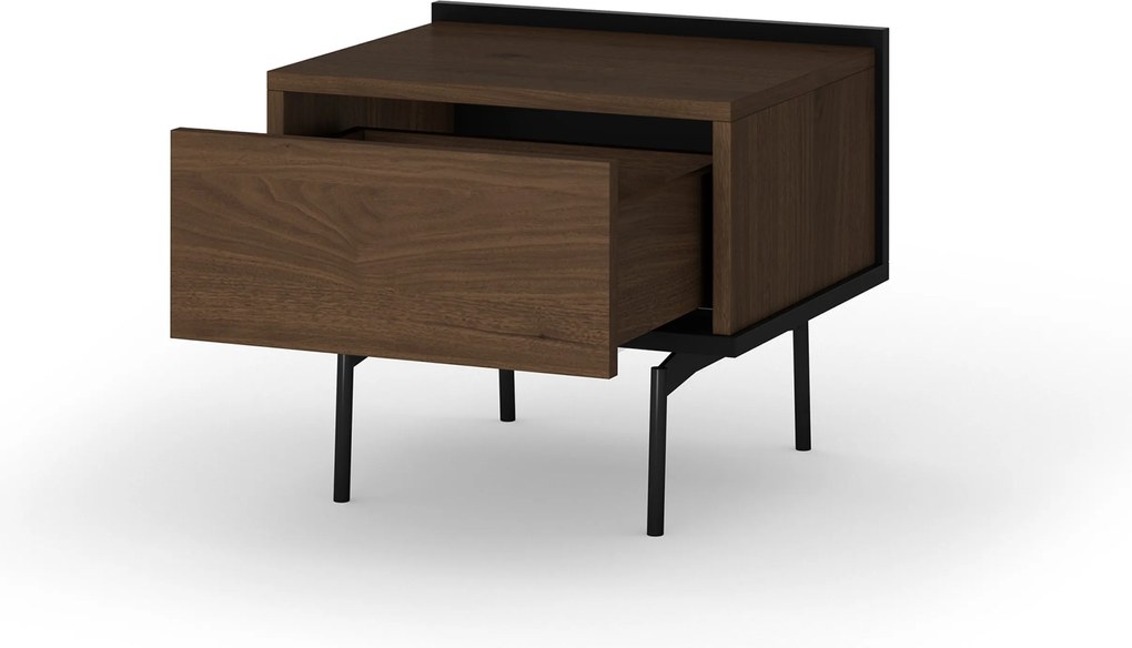 Noptieră Zenar cu sertar 50 cm - nuc elegant / negru