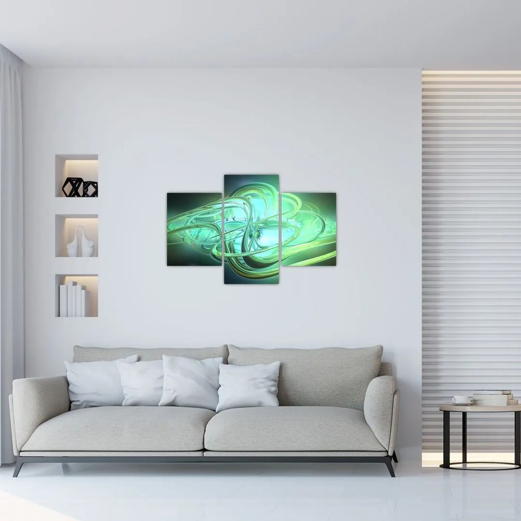 Tabloul cu abstracție verde (90x60 cm)