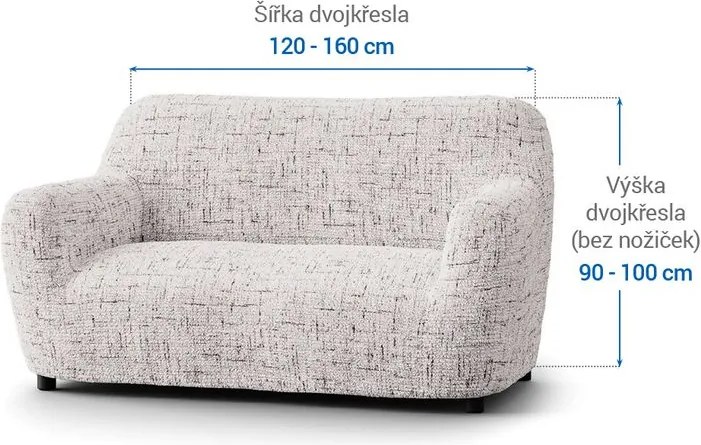 Gaico Huse bielastice VITTORIA smântânii fotoliu dublu (l. 120 - 160 cm)