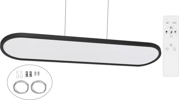 Top Light -LED plafonieră/suspensie OVAL LED/36W/230V 3000-6500K negru + telecomandă