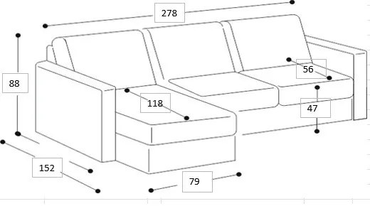 Colțar gri (cu șezlong pe partea stângă ) Paris - Scandic