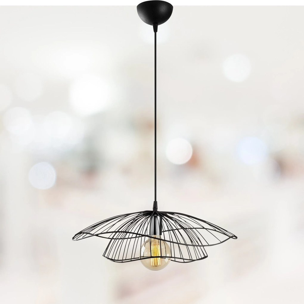Lustra TEL 6500, negru, metal, 50x111 cm
