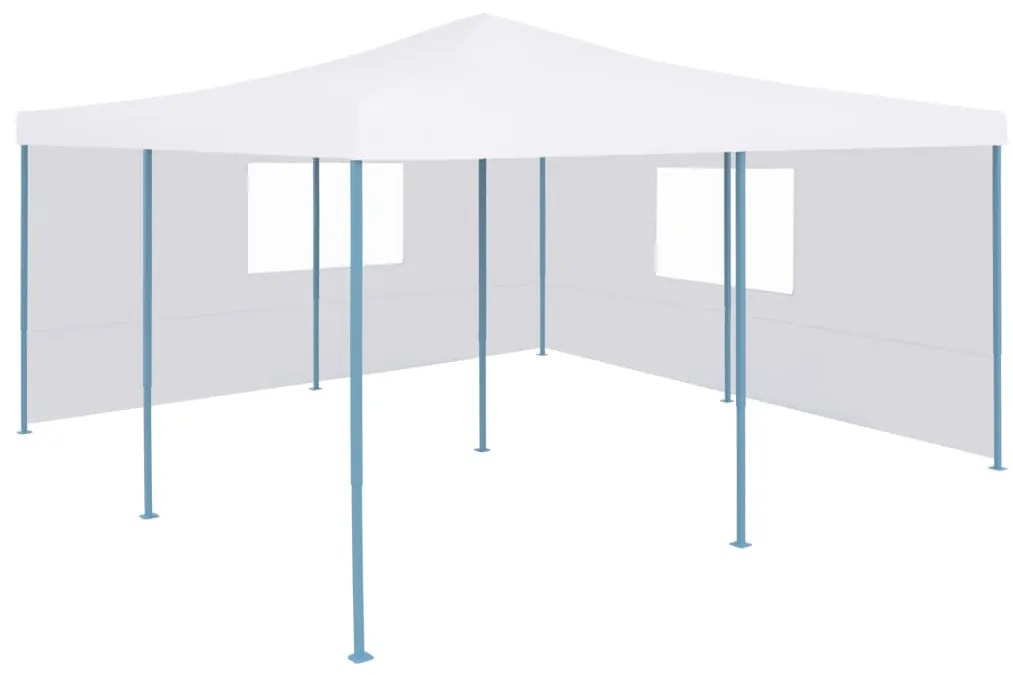 Pavilion pliabil cu 2 pereți laterali, alb, 5 x 5 m