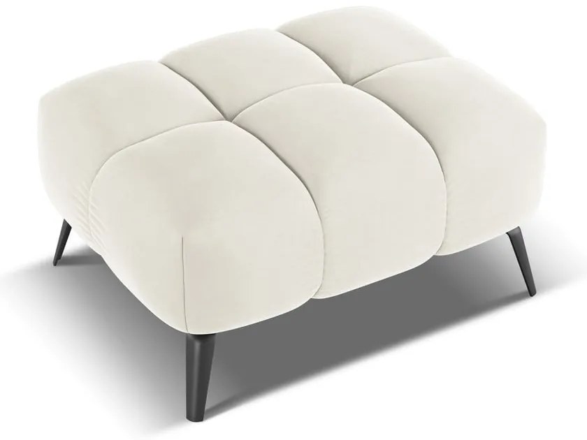 Taburet alb cu tapițerie din catifea Nalu – Makamii