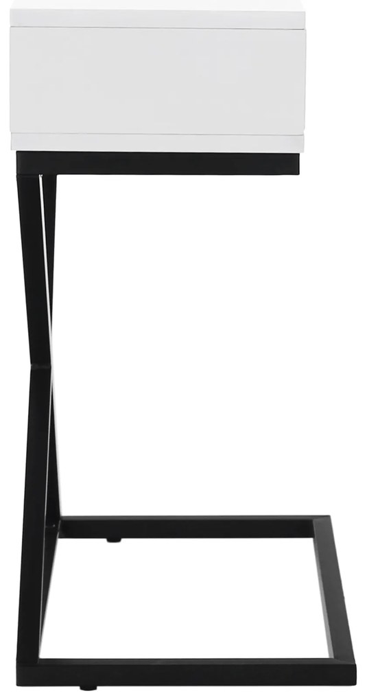 Masuta auxiliara/noptiera, alb/negru, VIRED