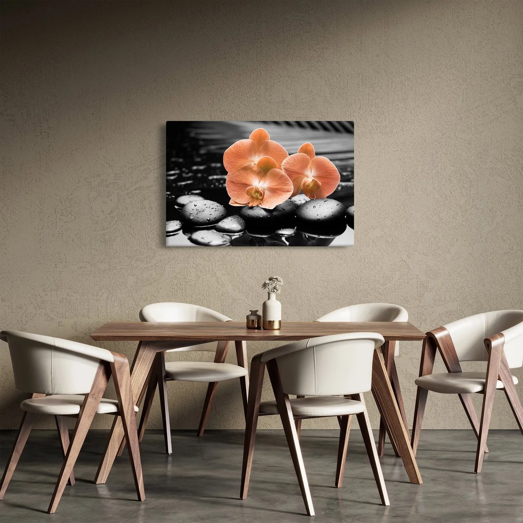 Tablou - Orhidee portocalii (90x60 cm)