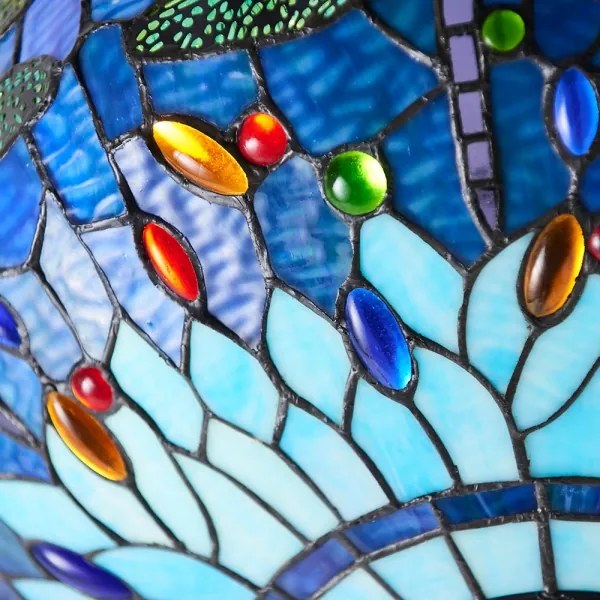 Endon 64075 - Lustru Tiffany DRAGONFLY suspendat pe lanț, 3xE27/60W/230V, Ø 41 cm