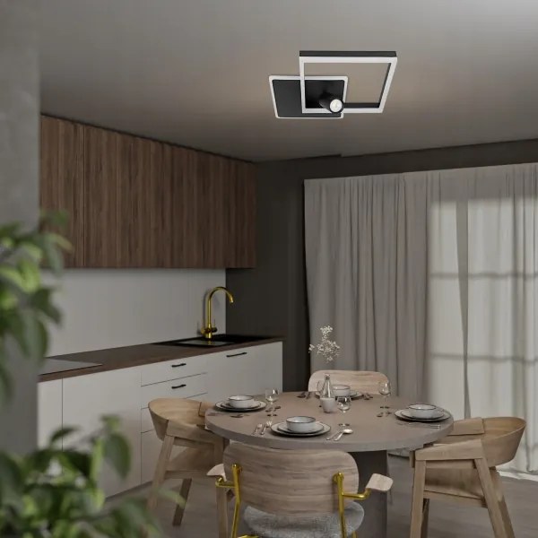 Plafonieră LED/38W/230V + 1xGU10/30W neagră