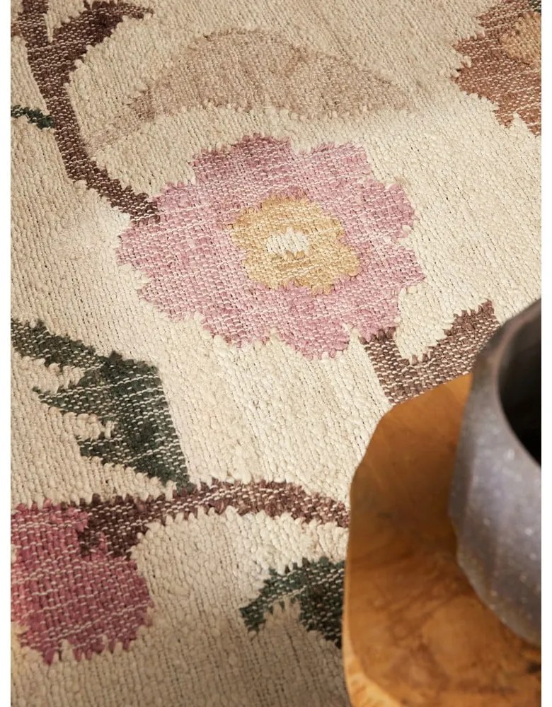 Covor crem țesut manual din iută 200x300 cm Roya Violette – Elle Decoration
