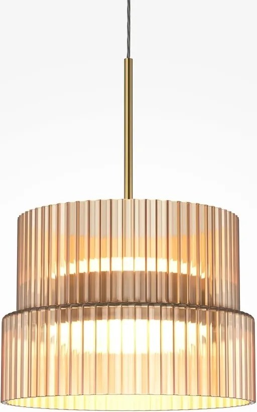 Lustra, Pendul LED cu sticla canelata Scala bronz