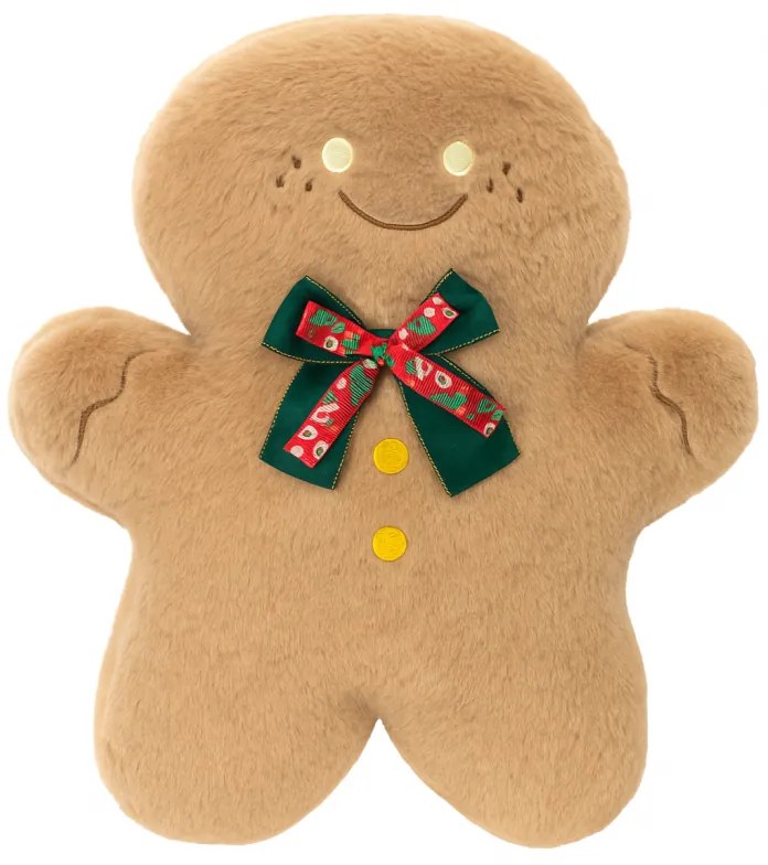 Perna decorativa din catifea in forma de turta dulce GINGERBREAD, bejă