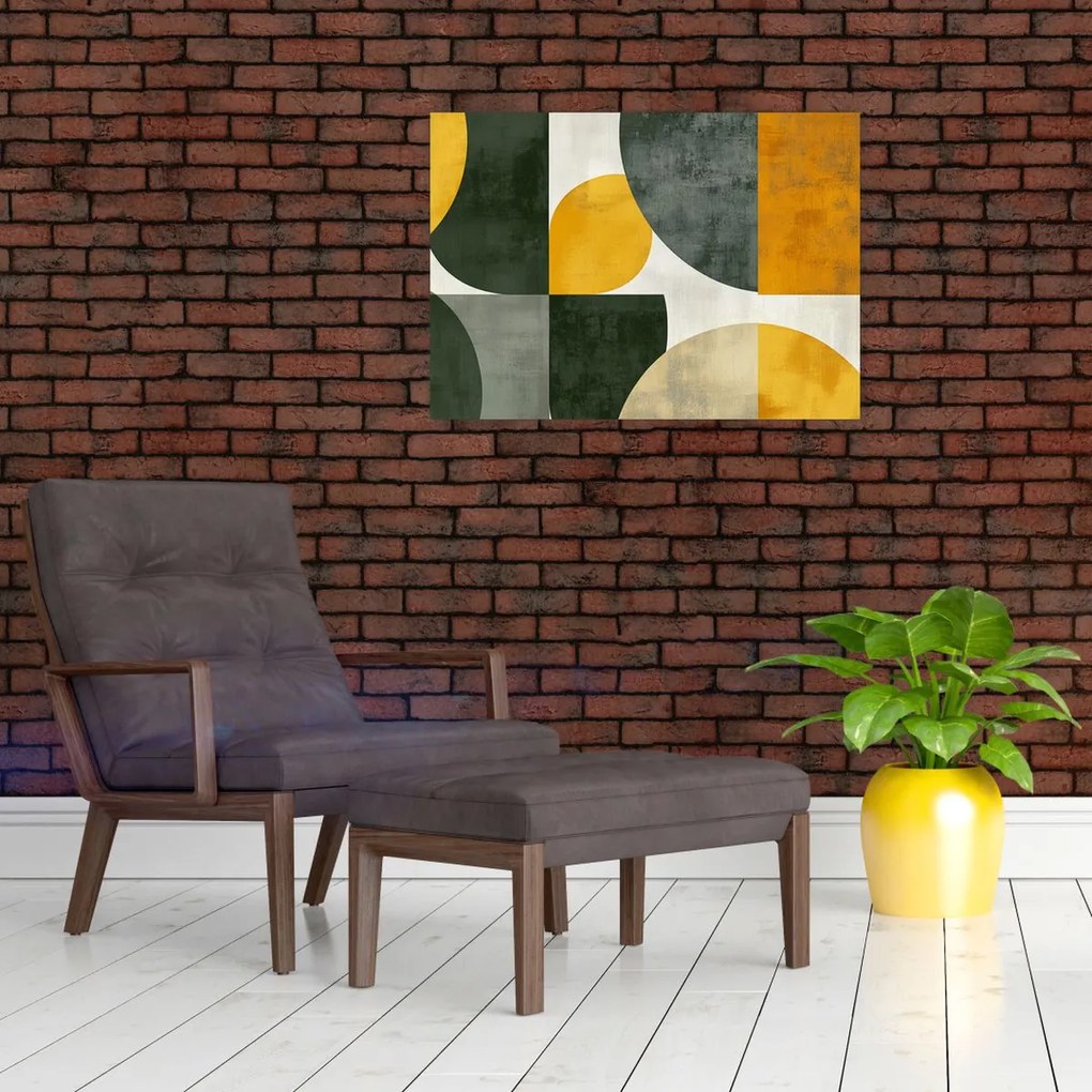 Tablou - Abstracție în culoare de măslin (70x50 cm)