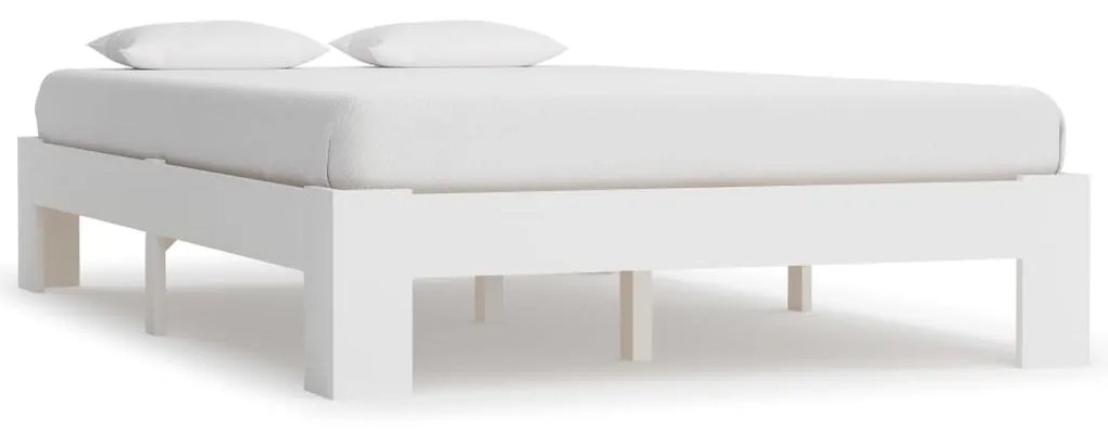 283294 vidaXL Cadru de pat, alb, 120 x 200 cm, lemn masiv de pin