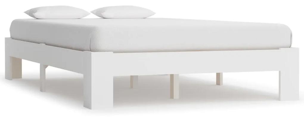 283294 vidaXL Cadru de pat, alb, 120 x 200 cm, lemn masiv de pin