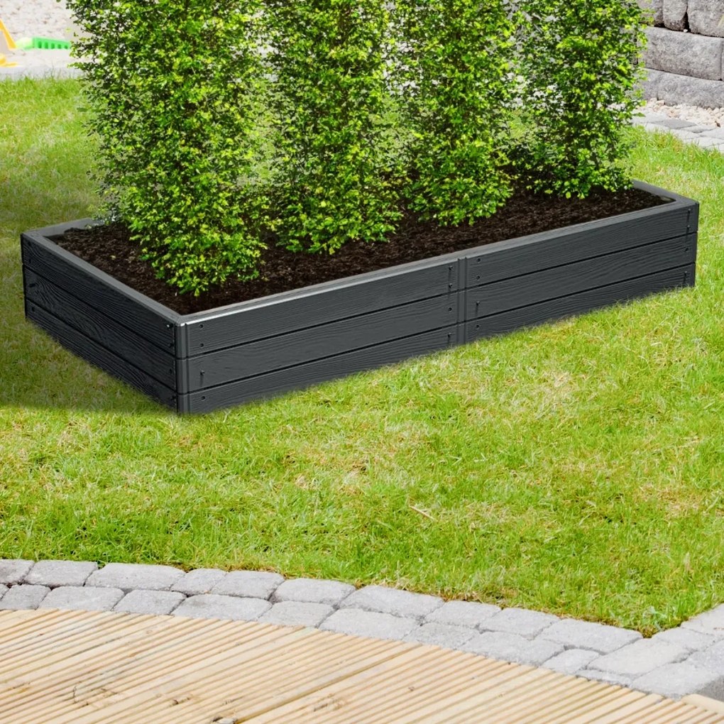 WOODY strat înălțat din plastic pentru grădină 149x75,6x25cm, antracit Prosperplast