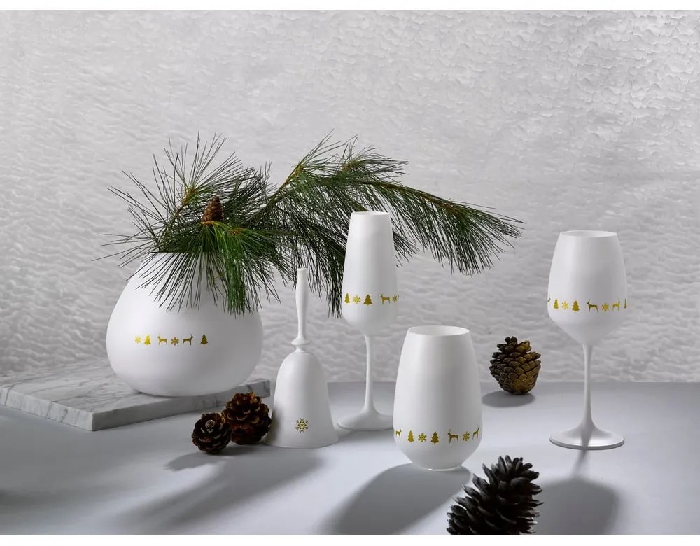 Set 6 pahare pentru șampanie Crystalex Nordic Vintage, 190 ml, alb