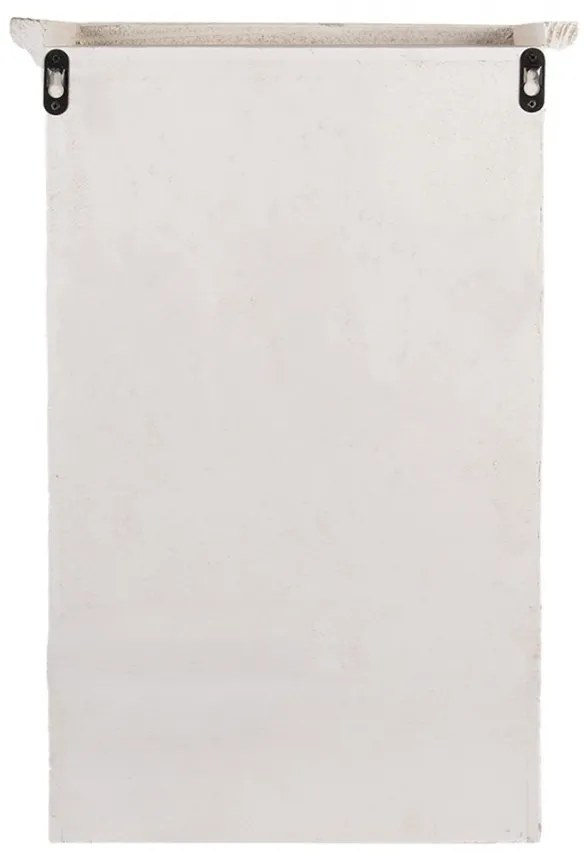 Etajeră de perete shabby chic din lemn alb cu 3 rafturi, 36x17x57cm, Sandra