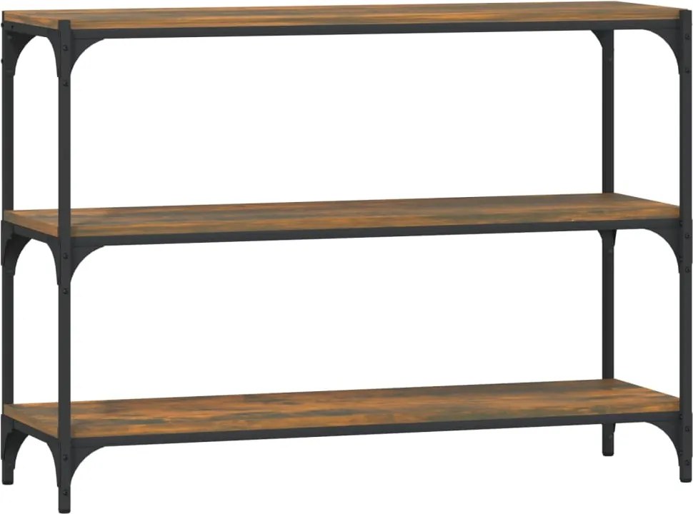 vidaXL Raft cărți stejar fumuriu 100x33x70,5 cm lemn prelucrat și oțel