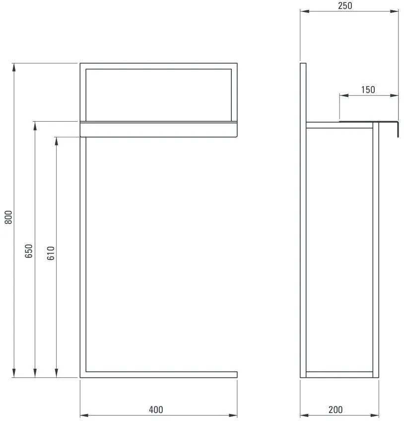 Suport freestanding Deante Mokko cu raft negru mat