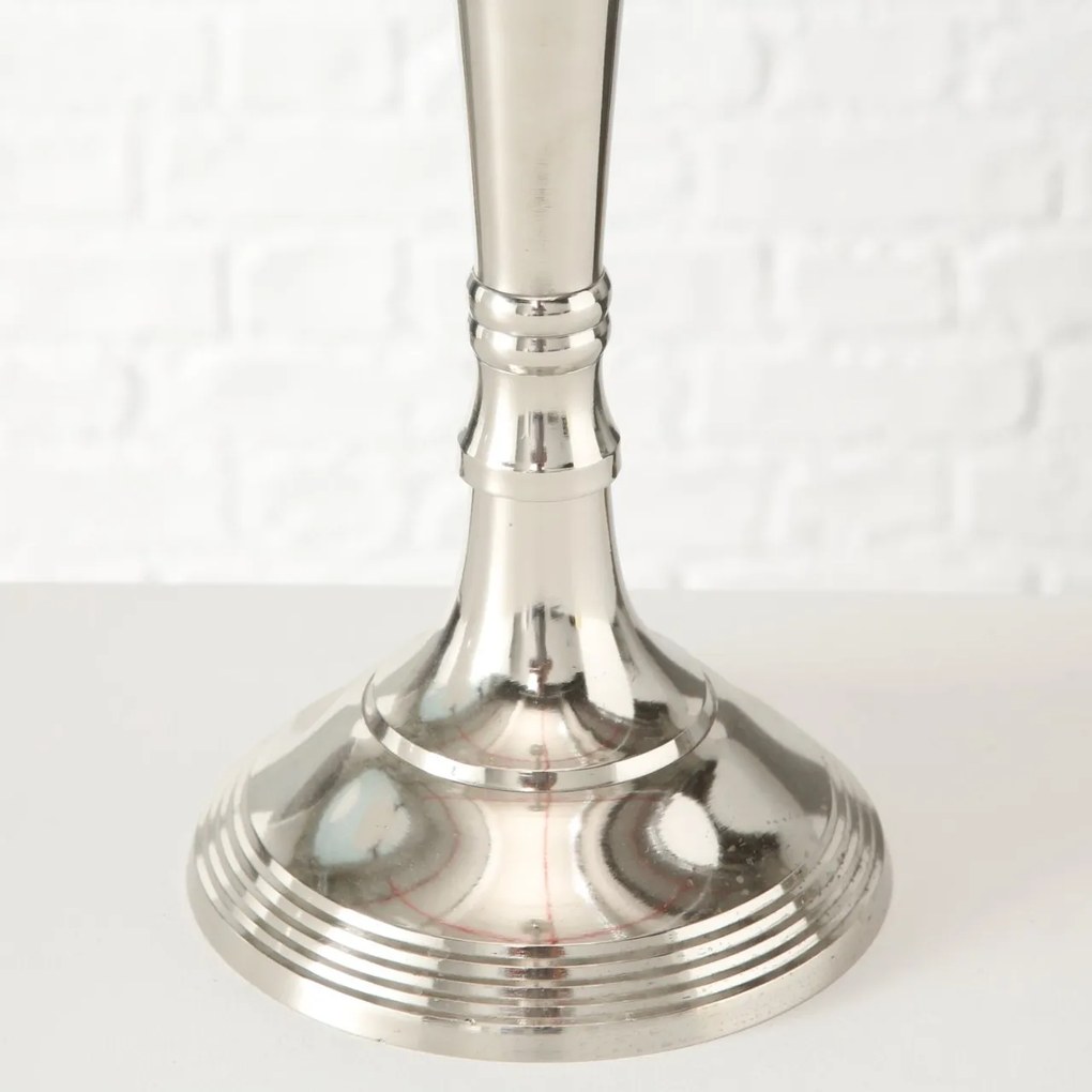 Sfesnic lumanari argintiu, din aluminiu, 78 cm, Victoria